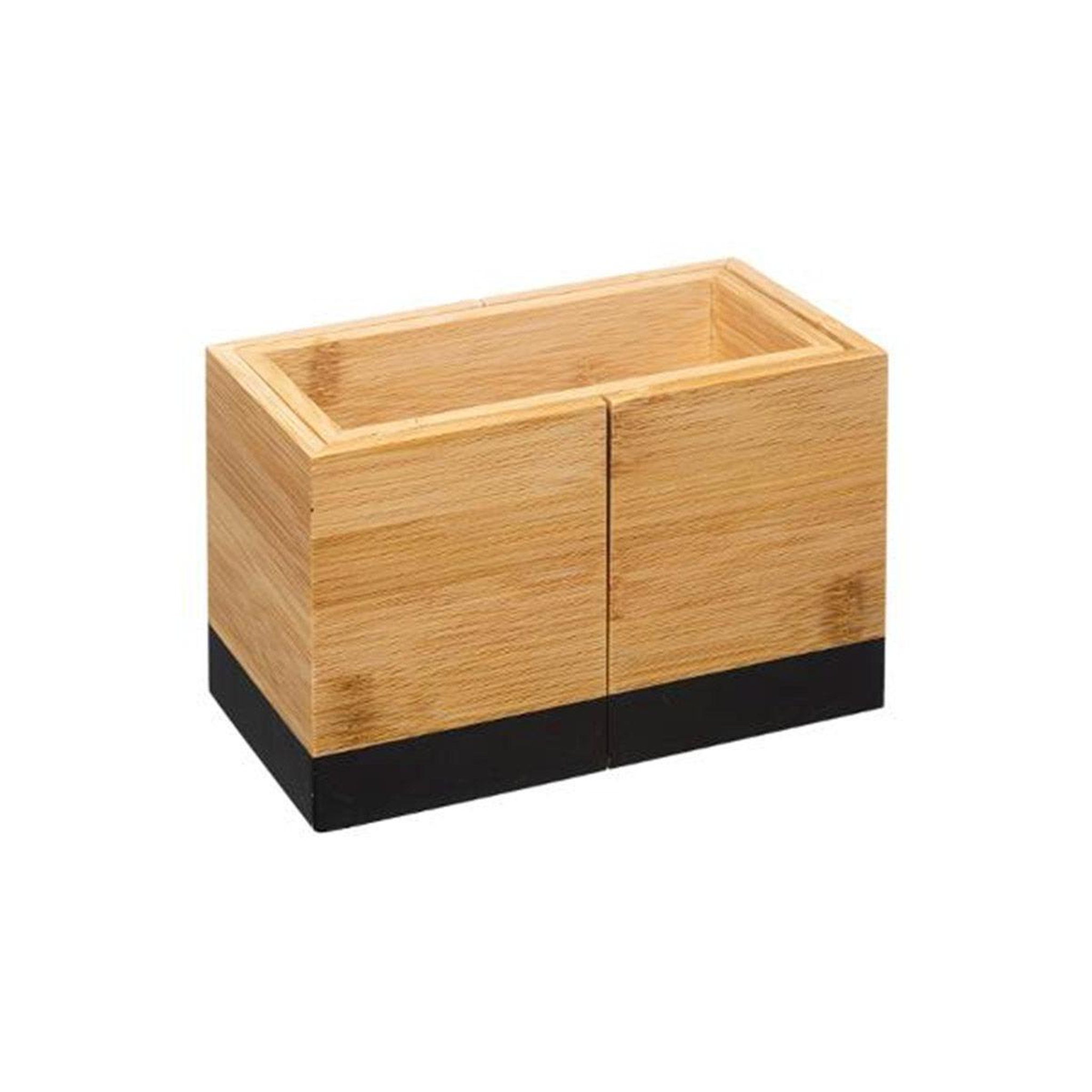 Voir la diapositive 1 : FIVE Pot range-couverts bambou  modern  18cm charbon