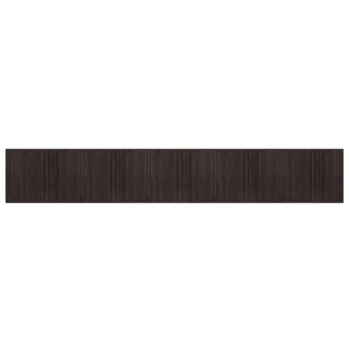 VIDAXL Tapis rectangulaire marron fonce 80x500 cm bambou