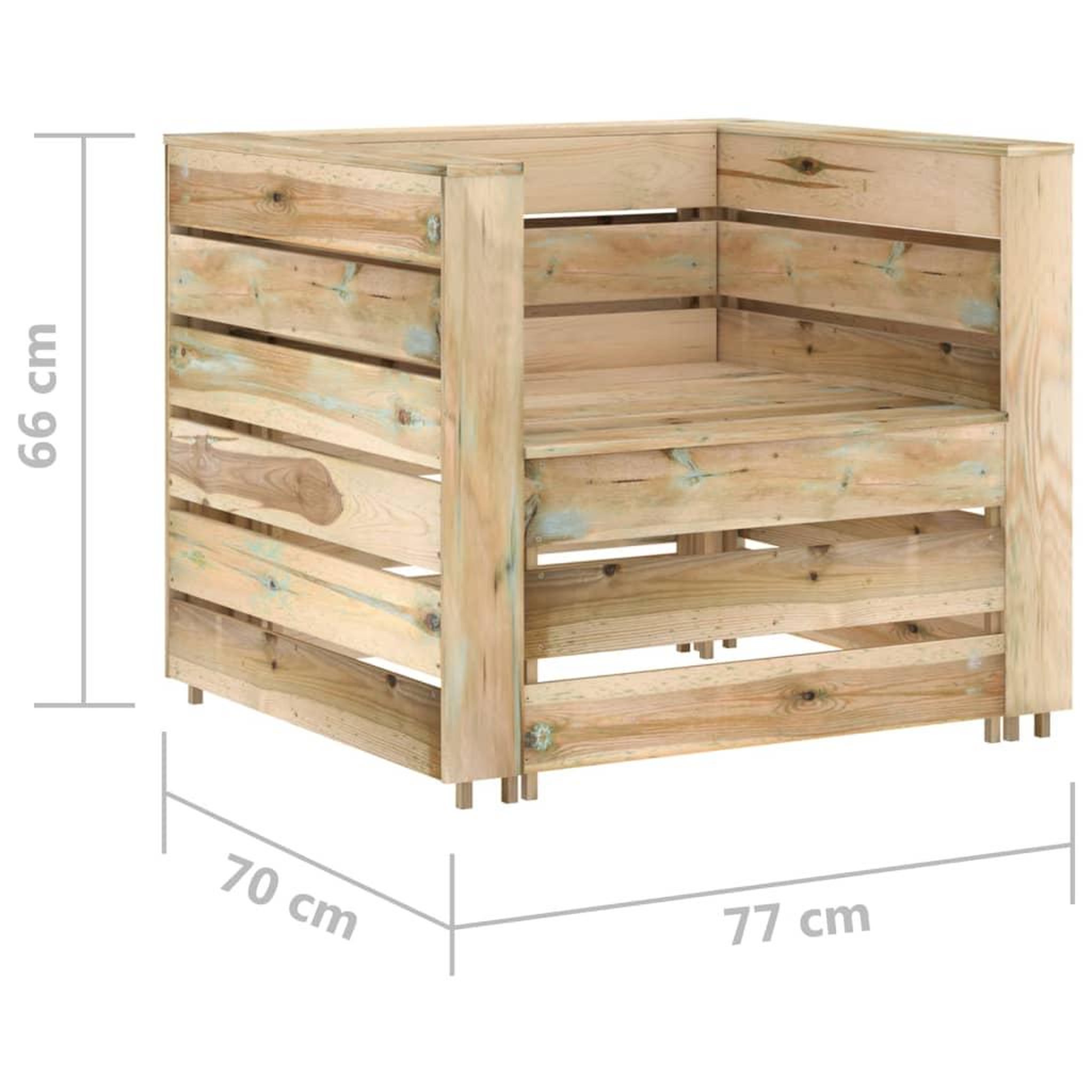 Voir la diapositive 6 : VIDAXL Salon de jardin palette 2 pcs Bois de pin impregne