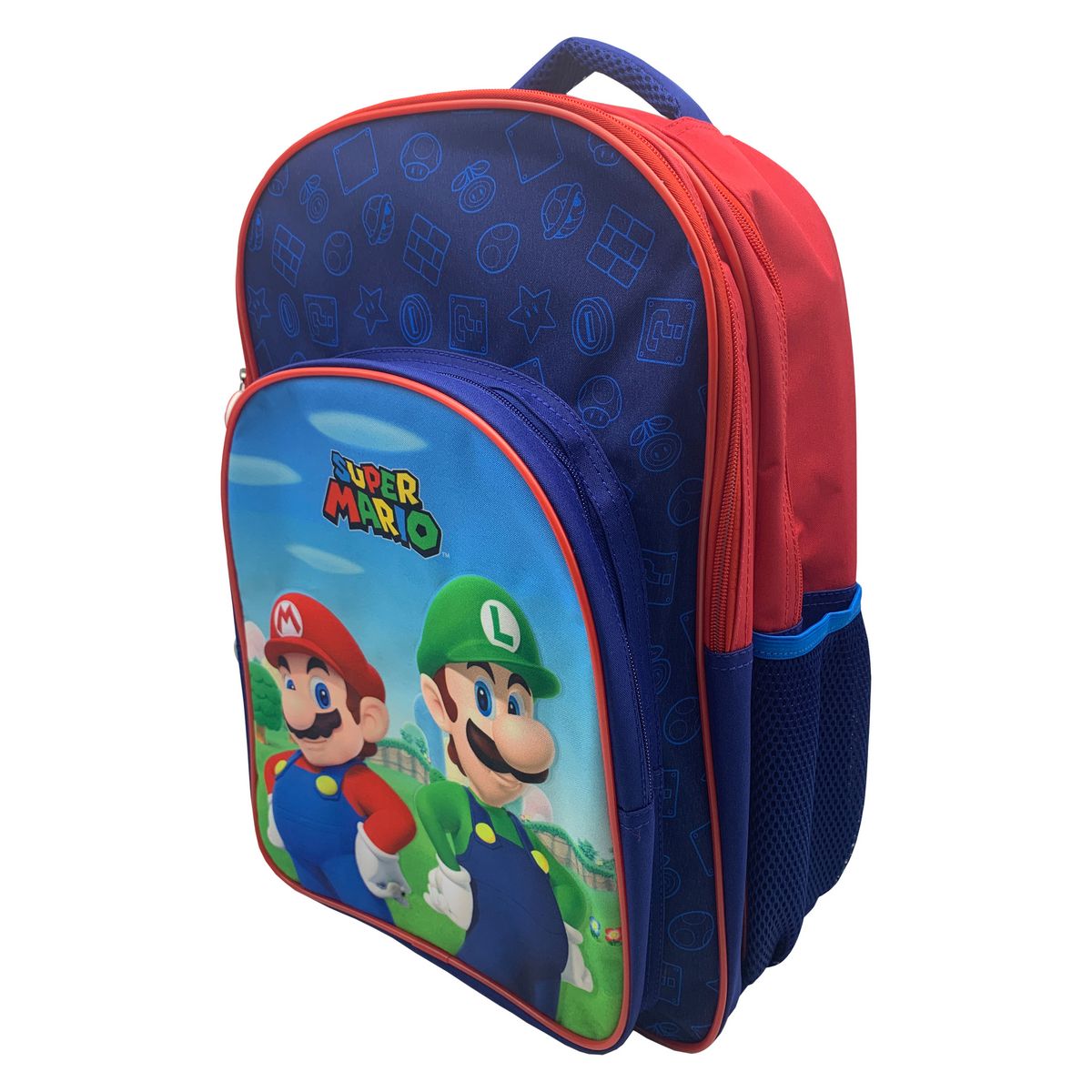 Sac à dos 3 compartiments polyester marine SUPER MARIO BROS NINTENDO