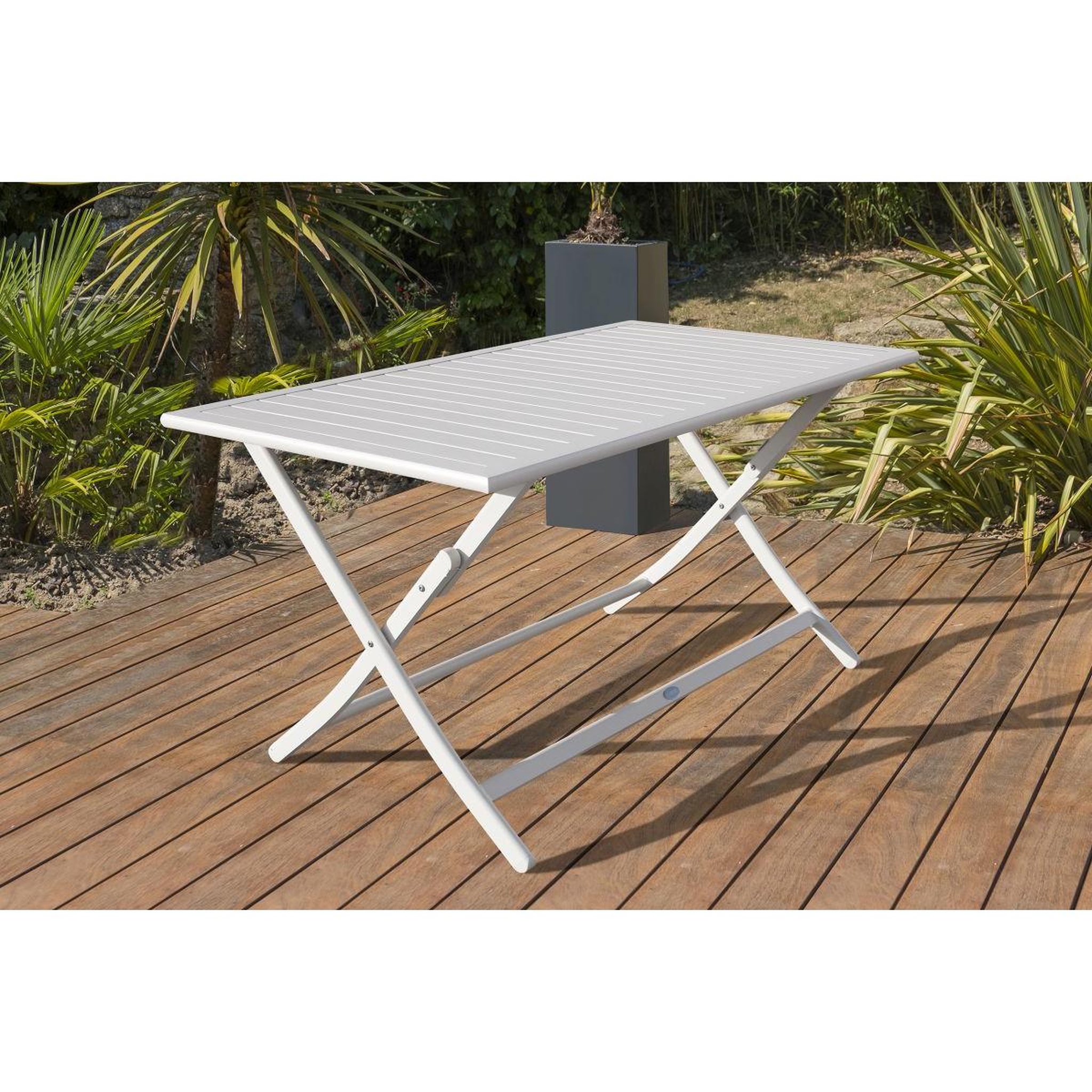 Voir la diapositive 5 : Paris Prix Table de Jardin Pliante  Marius  140cm Gris