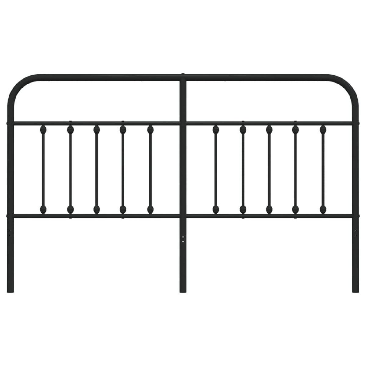 VIDAXL Tete de lit metal noir 160 cm
