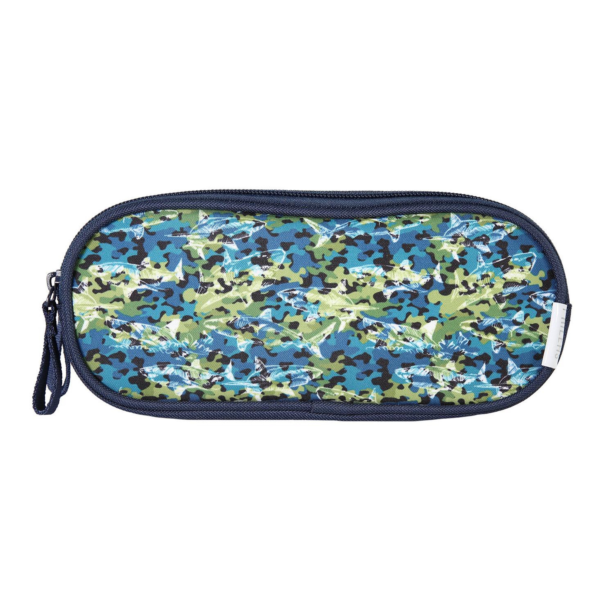 Voir la diapositive 1 : Bagtrotter Bagtrotter - Phileas  - Requins - Trousse Scolaire Rectangulaire - Marine - 2 Compartiments Zippés - 23x7x10cm - Matière Polyester - Accessoire et Papeterie Scolaire