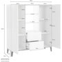Voir la diapositive 4 : Buffet haut moderne 2 portes 2 tiroirs L120cm BARI