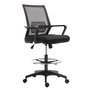 Voir la diapositive 1 : HOMCOM Fauteuil de bureau chaise de bureau assise haute réglable dim. 64L x 59l x 104-124H cm pivotant 360° maille respirante noir