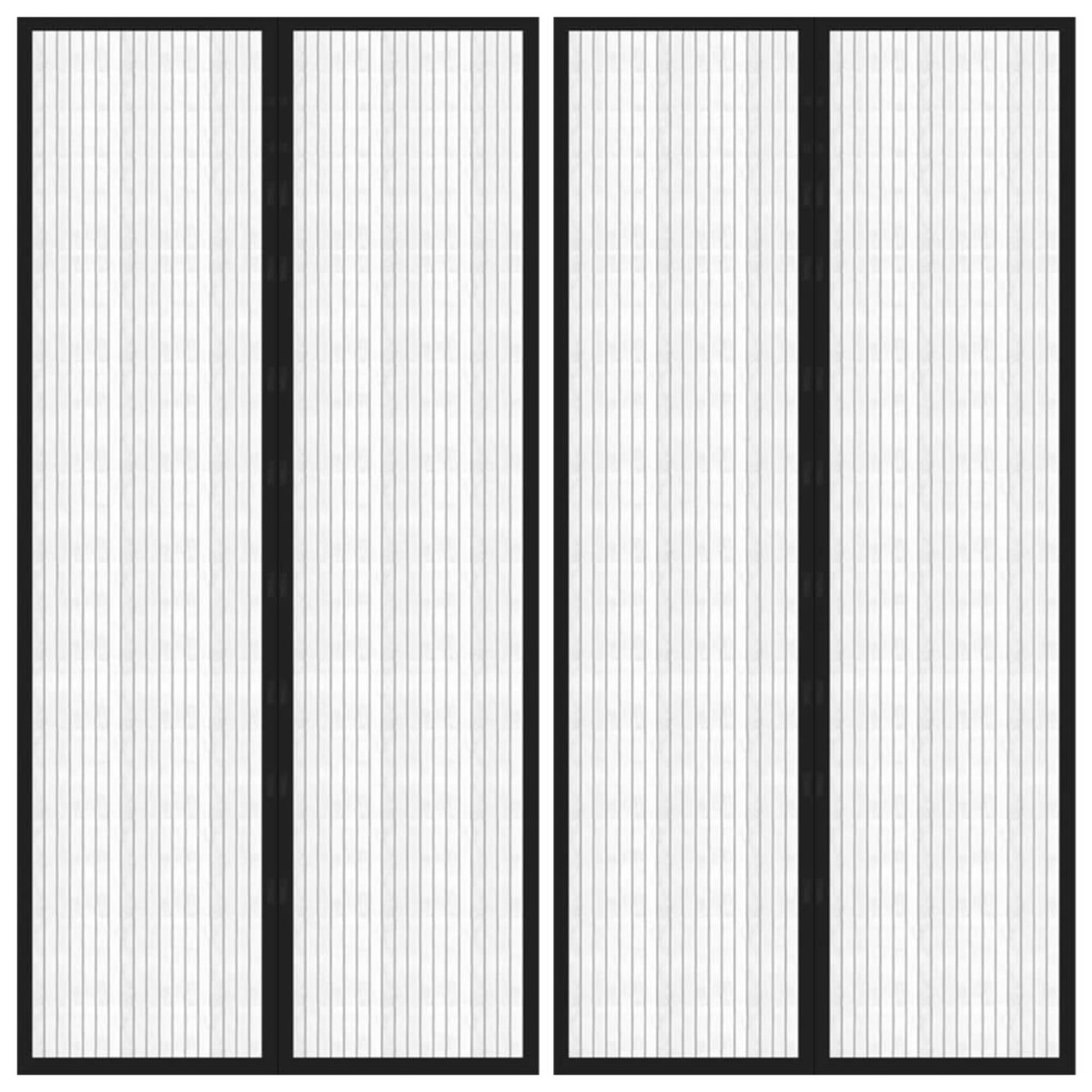 VIDAXL Rideaux de porte anti-insectes 2 pcs et aimants noir 220x100 cm