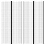 VIDAXL Rideaux de porte anti-insectes 2 pcs et aimants noir 220x100 cm