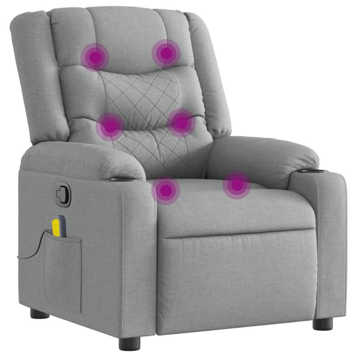 VIDAXL Fauteuil de massage inclinable Gris clair Tissu