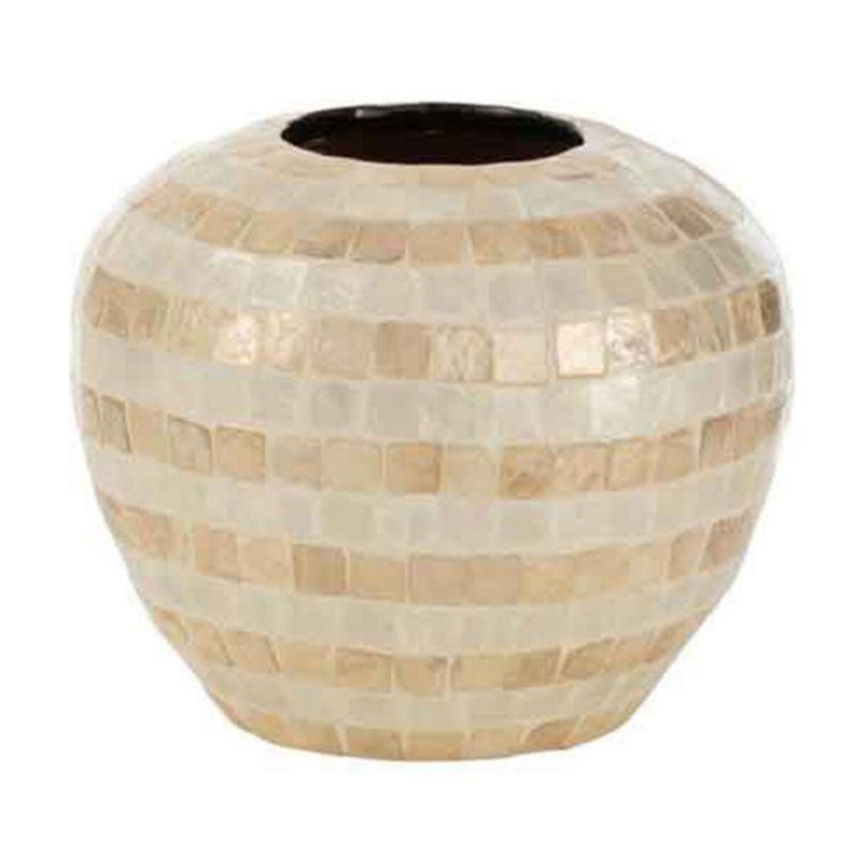 Paris Prix Vase Design en Bambou  Mosaïque  26cm Beige