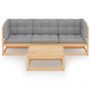 Voir la diapositive 2 : VIDAXL Salon de jardin 4 pcs avec coussins Bois de pin massif