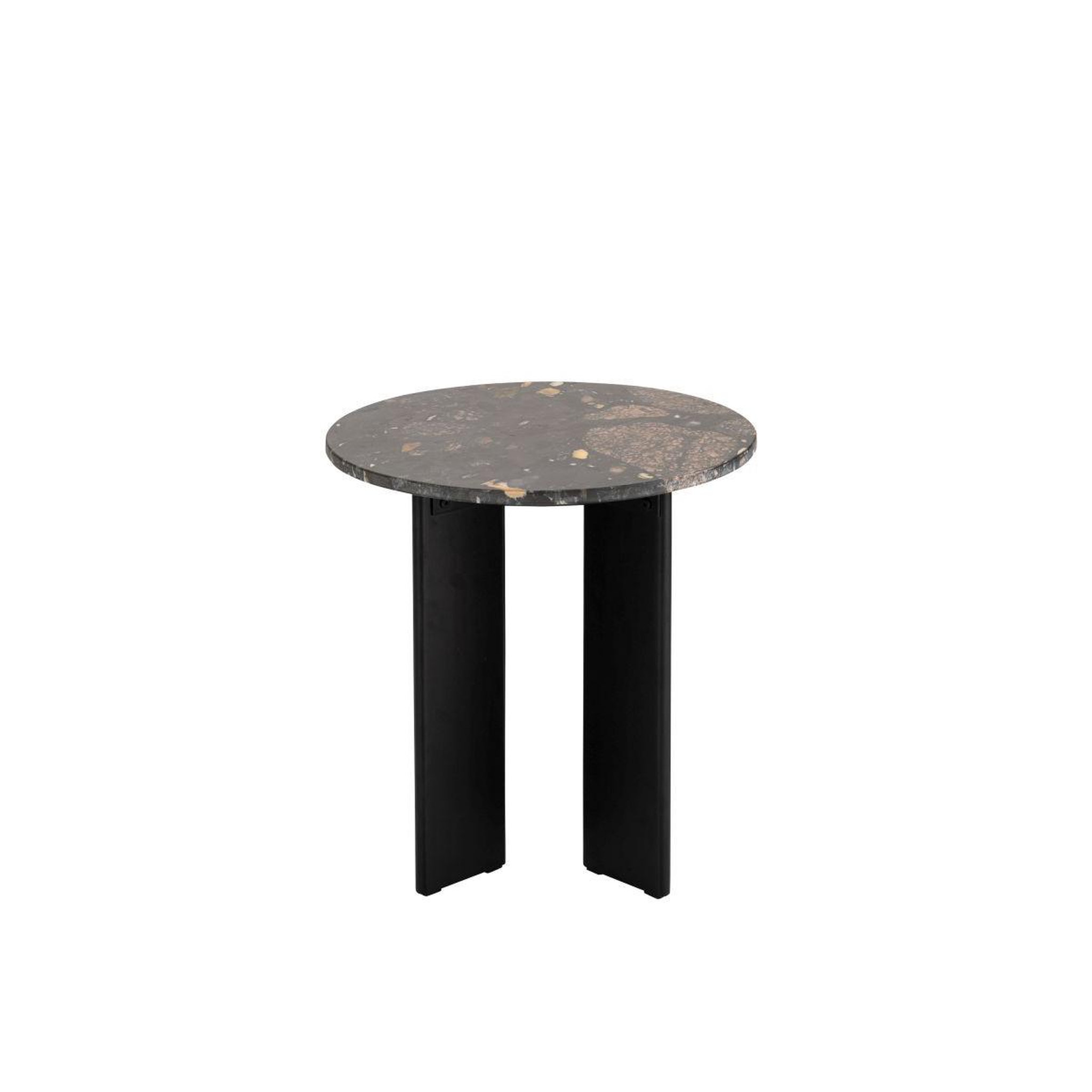 Voir la diapositive 3 : J-LINE Table d'appoint en marbre  mathilde  50cm noir & pêche