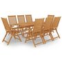 Voir la diapositive 1 : VIDAXL Ensemble a manger de jardin 9 pcs Bois de teck massif