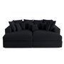 Voir la diapositive 1 : LISA DESIGN Collins - canapé droit 4 places avec double méridienne - assise profonde - velours côtelé grosses côtes
