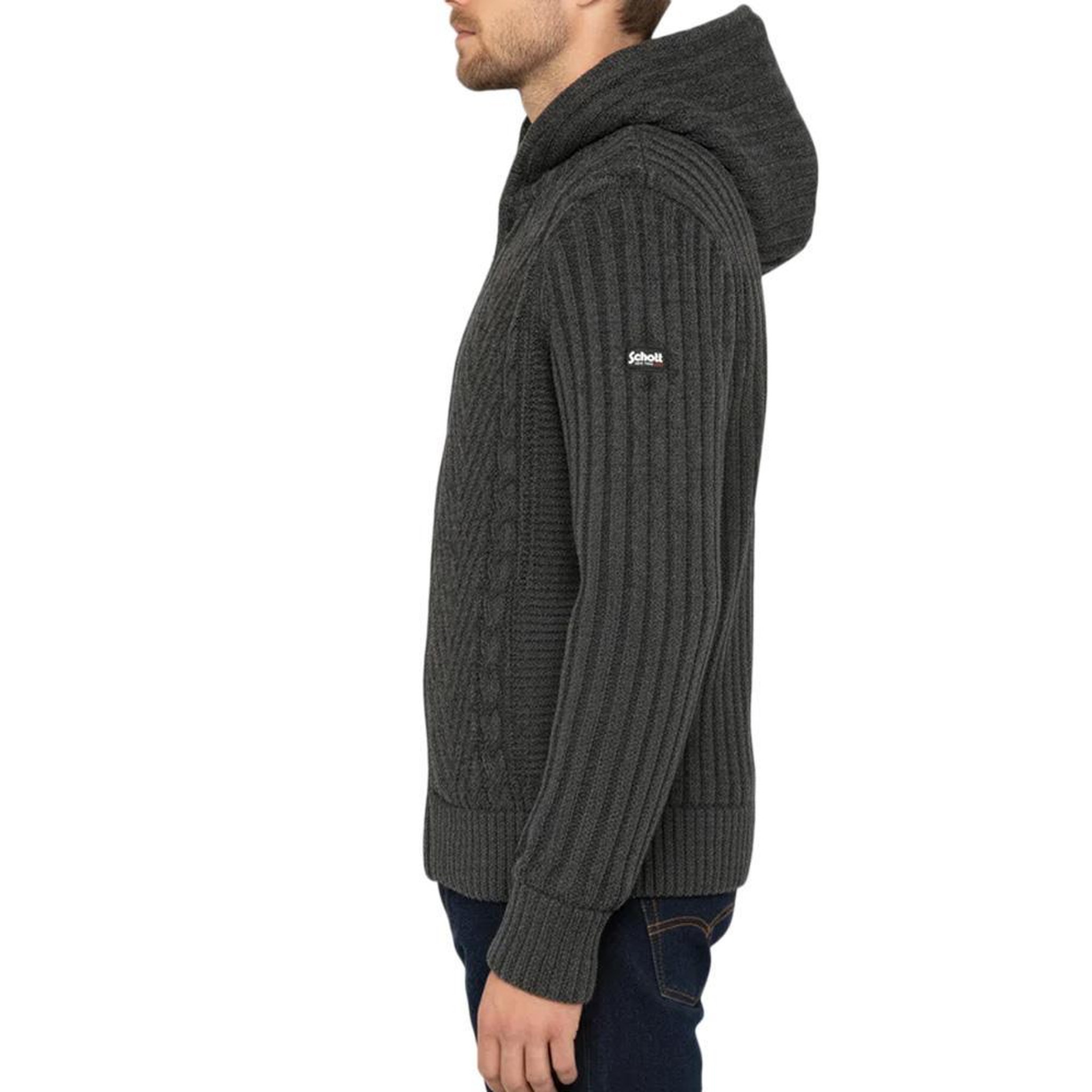 Voir la diapositive 3 : Schott Veste en sherpa zippé grisehomme schott plenzo