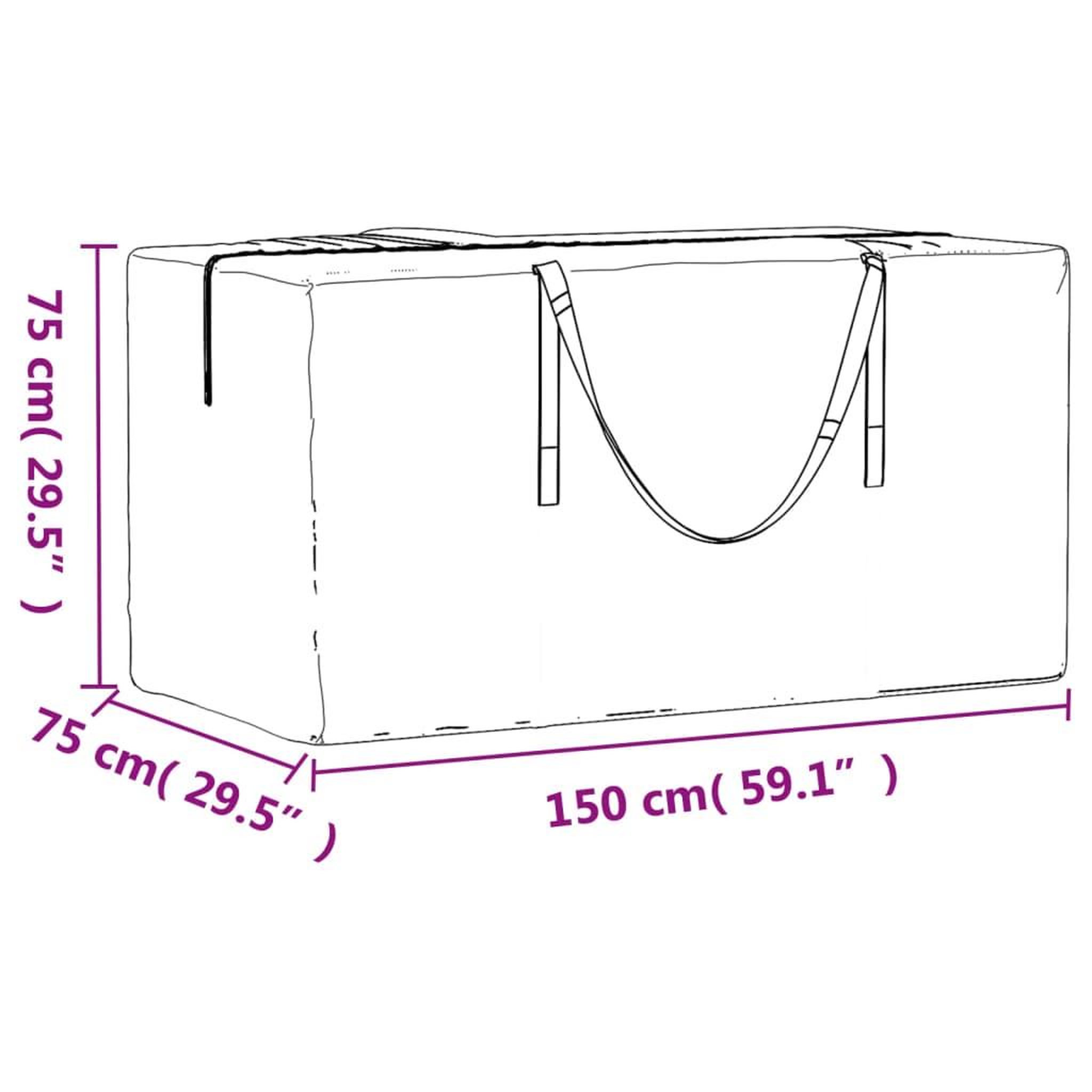 Voir la diapositive 6 : VIDAXL Sac de rangement pour sapin de Noël noir 150x75x75 cm PE