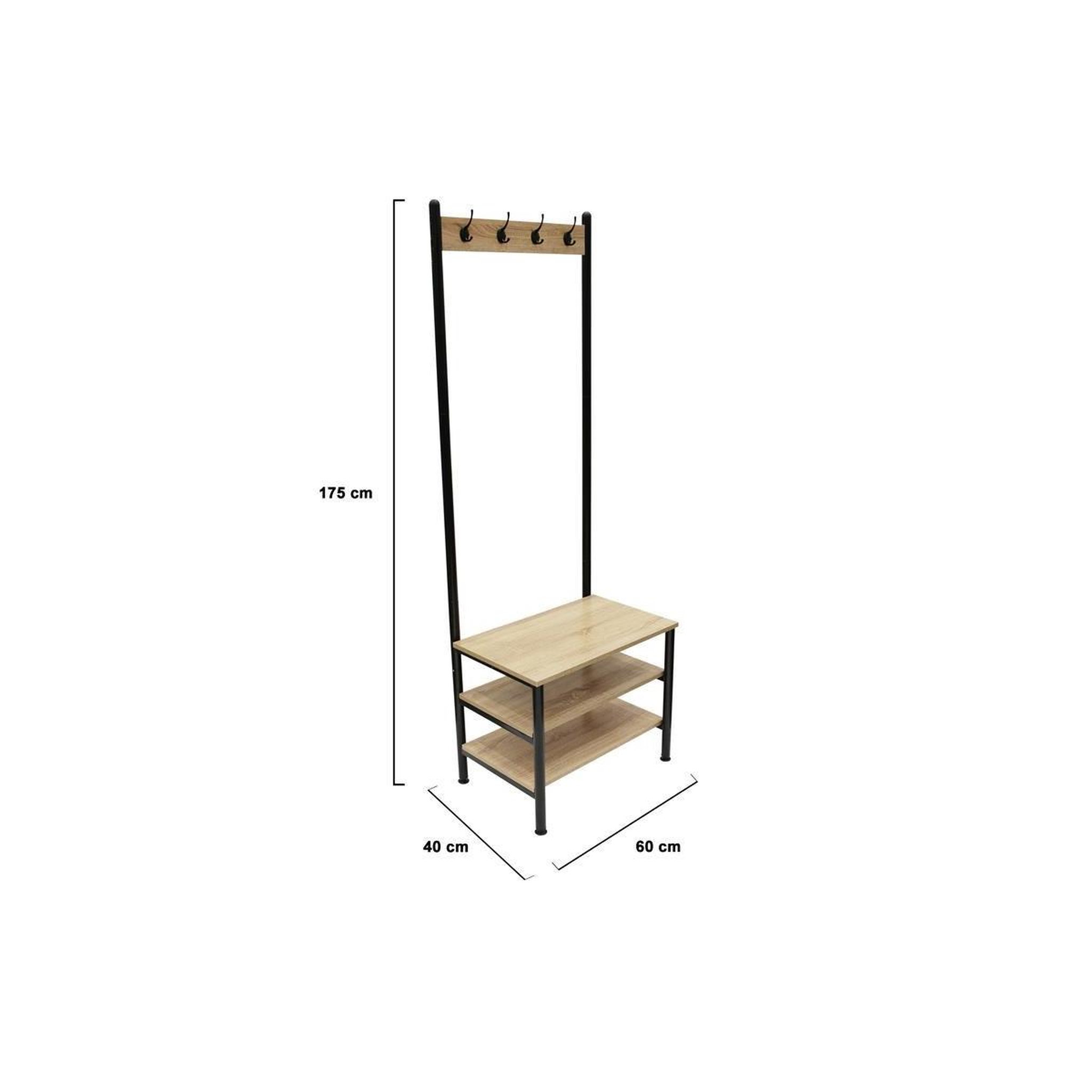 Voir la diapositive 3 : The Home Deco Factory Porte-manteau déco  bois & métal  175cm naturel