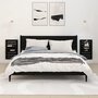 Voir la diapositive 1 : VIDAXL Etageres de chevet murales 2 pcs Noir Bois de pin massif