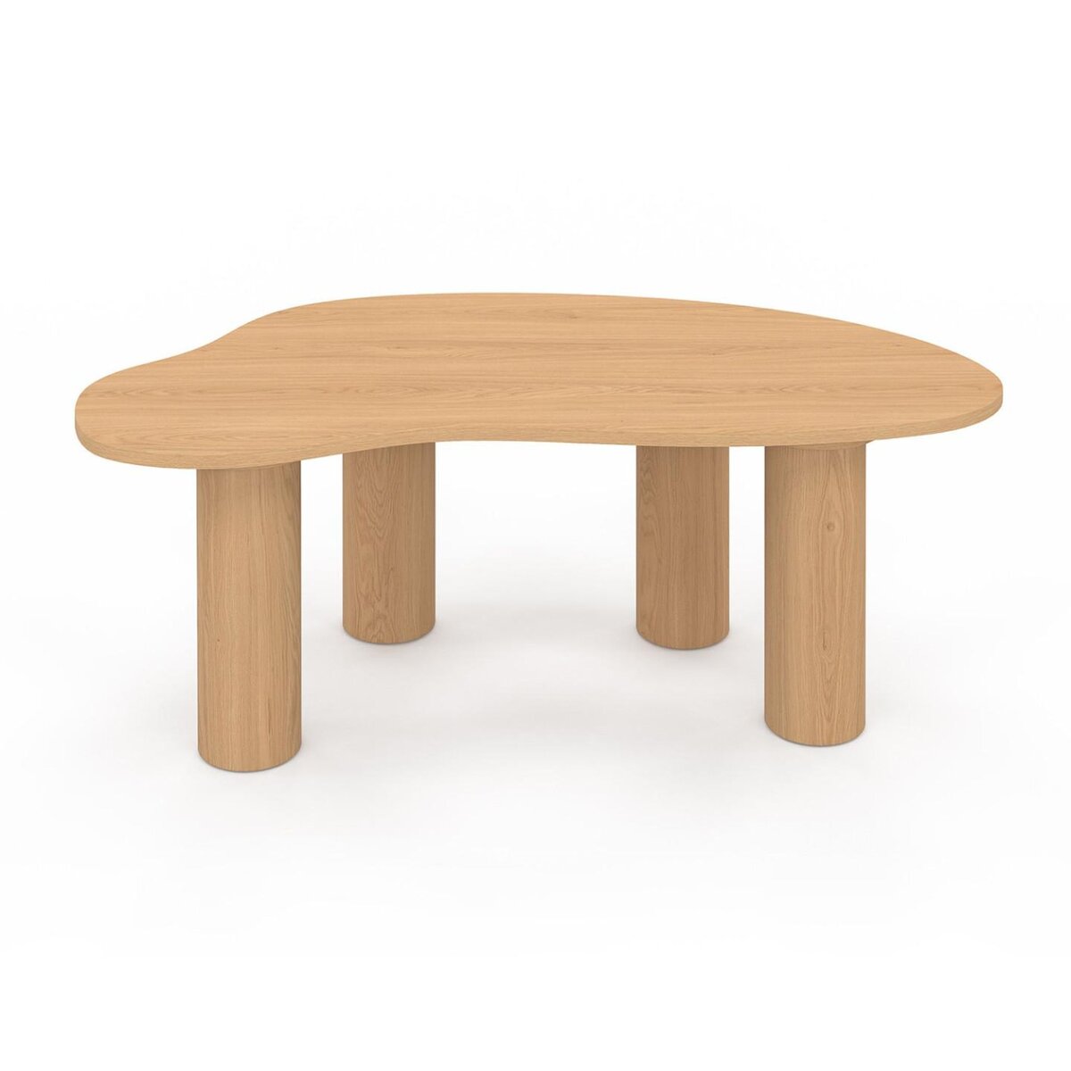 ID MARKET Table basse ORGANIQUE 100 cm bois effet hêtre
