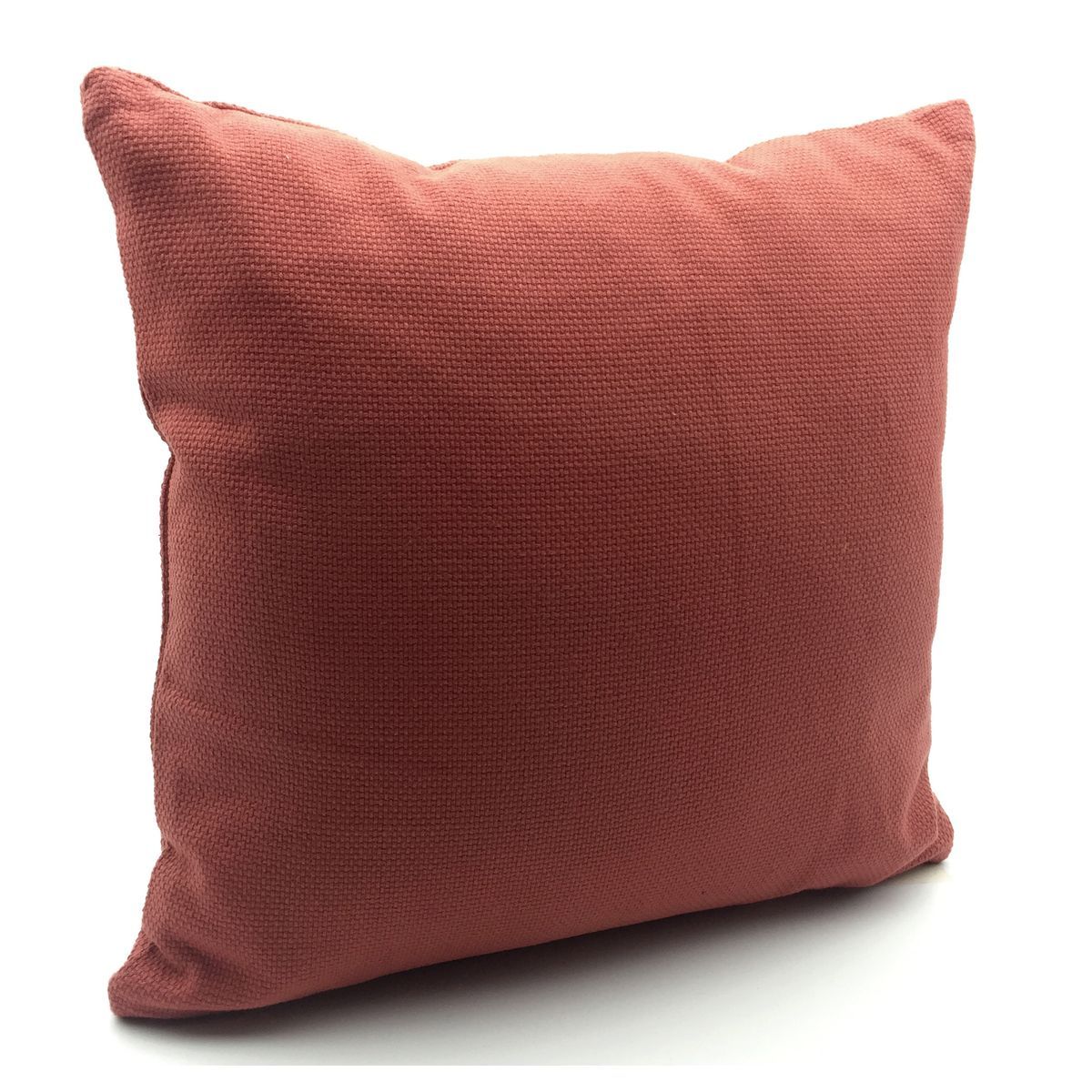 TODAY Coussin déhoussable en coton 145 g/m2 1 face unie 1 face motif géométrique TERRA ROSA