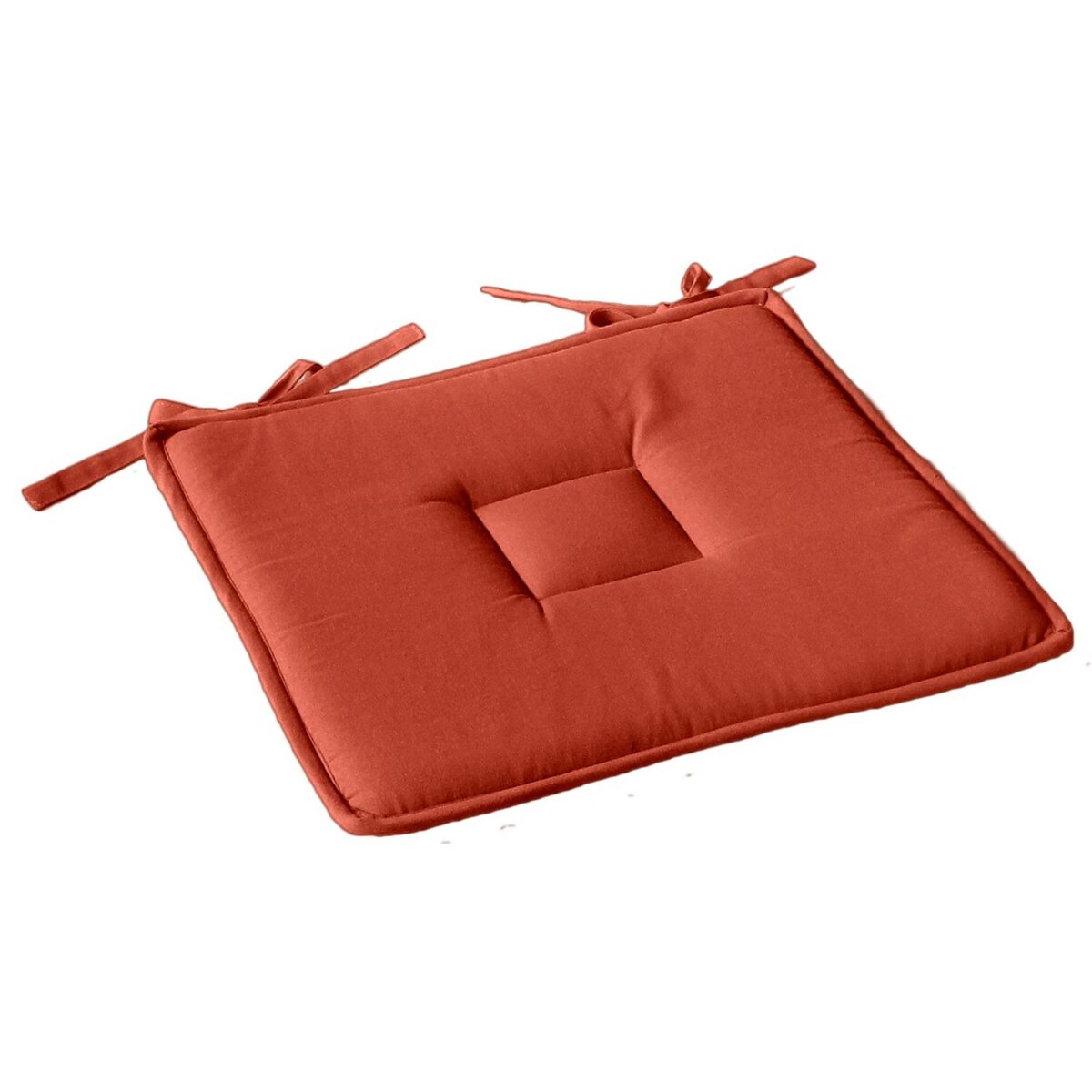 TOILINUX Galette de chaise plate Panama - 40 cm x 40 cm - Orange terre cuite