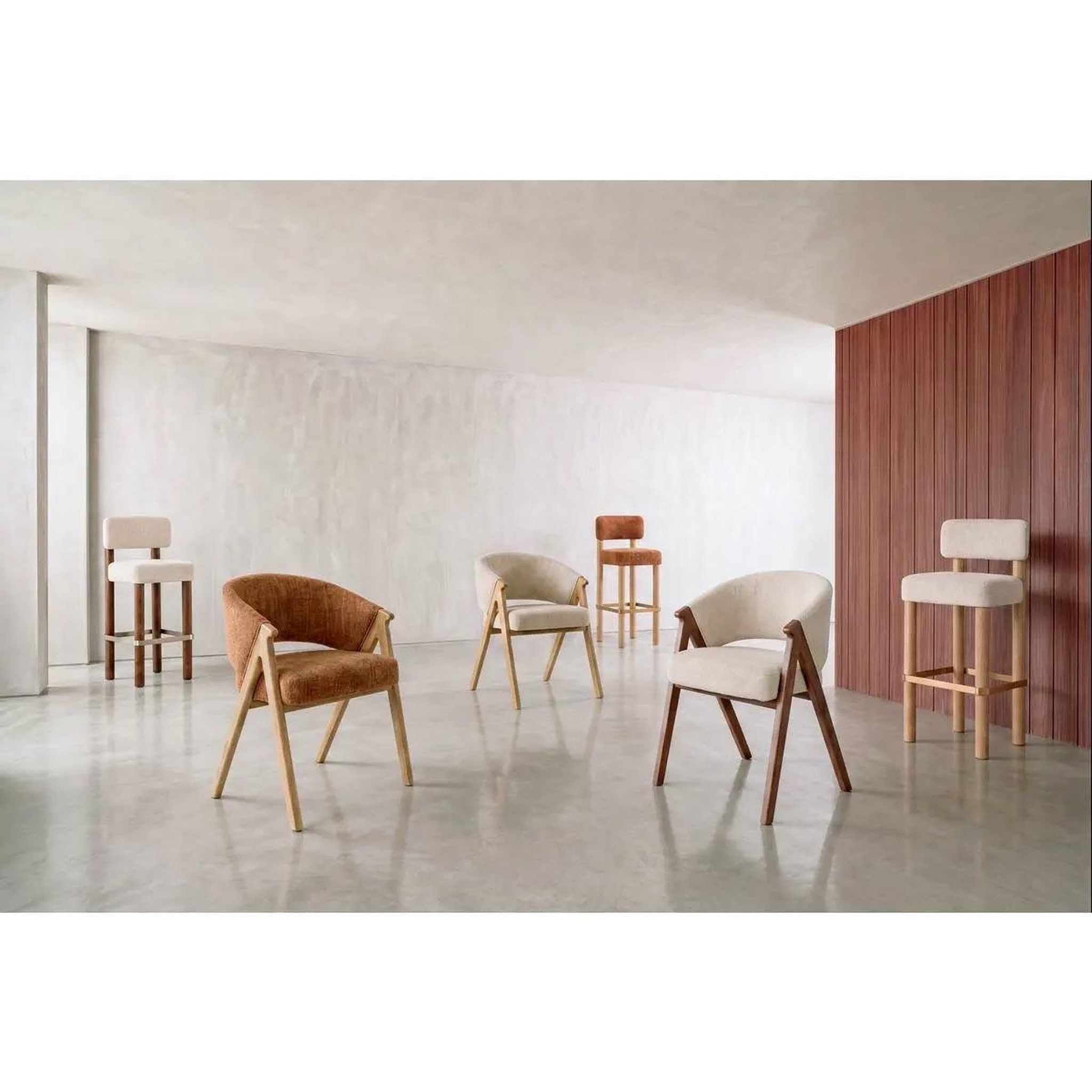 Voir la diapositive 5 : ATMOSPHERA Tabouret de bar design  noali  104cm ivoire & naturel