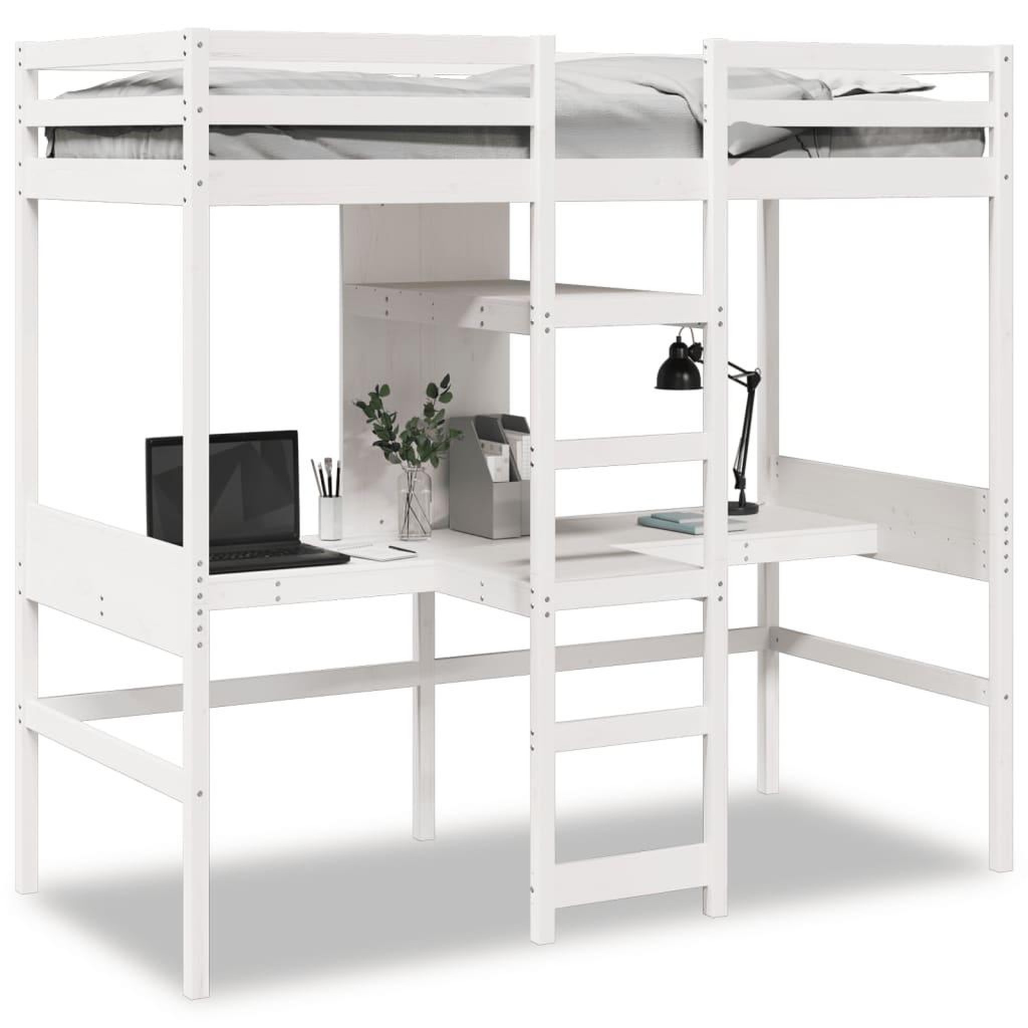 Voir la diapositive 2 : VIDAXL Cadre de lit superpose sans matelas blanc 75x190 cm pin massif