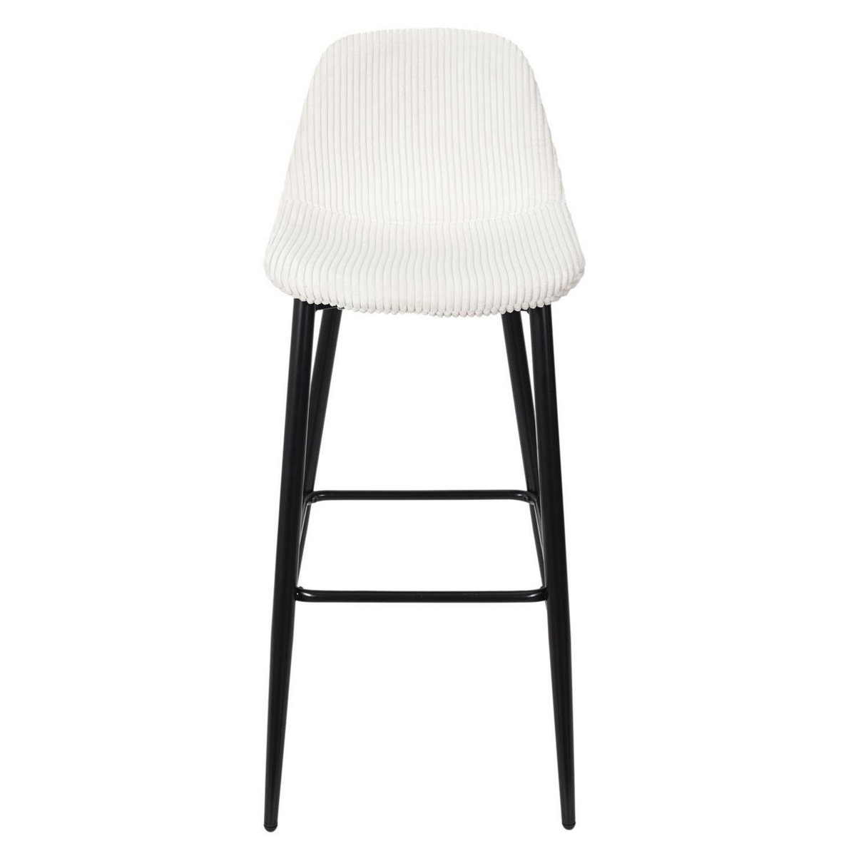 TOILINUX Lot de 2 chaises de bar côtelées SCOTT