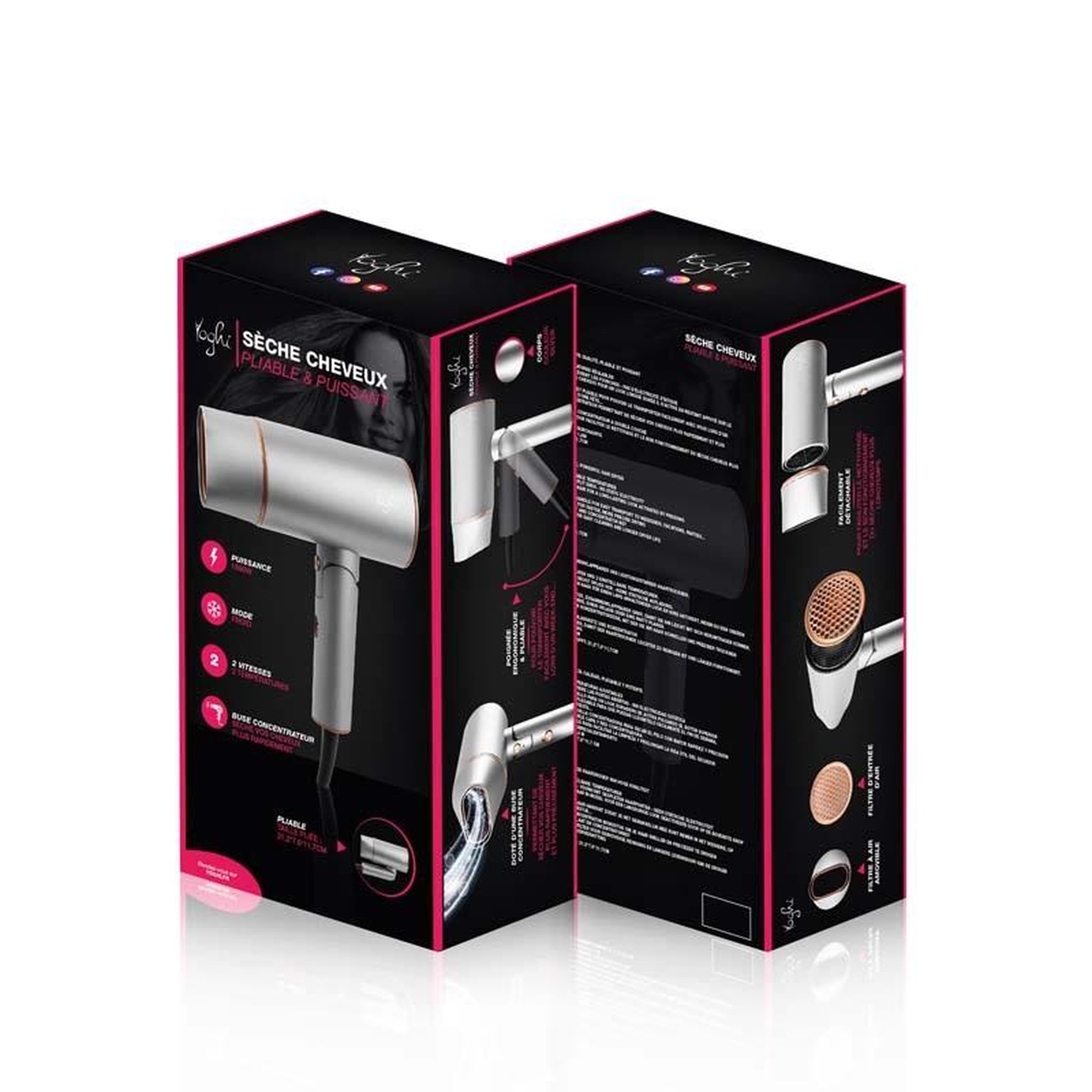 Voir la diapositive 6 : YOGHI Sèche cheveux pliable et puissant rliss antra yoghi