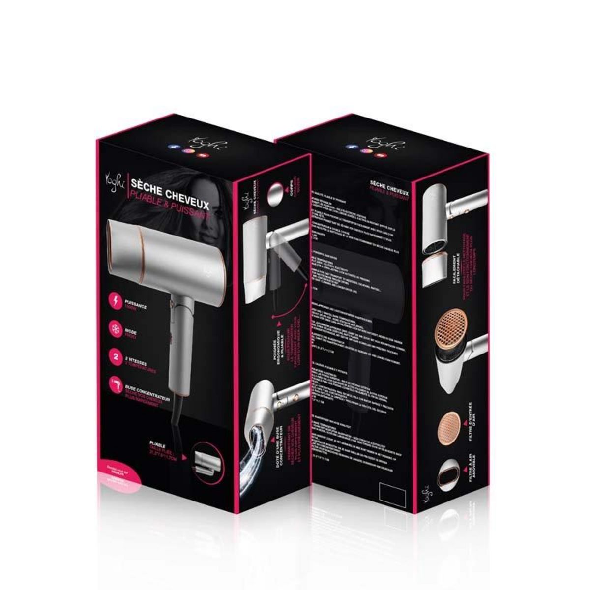 YOGHI Sèche Cheveux Pliable Et Puissant Rliss Antra Yoghi