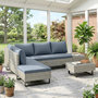 Voir la diapositive 2 : OUTSUNNY Salon de jardin d'angle 5 places méridienne relevable bout canapé table