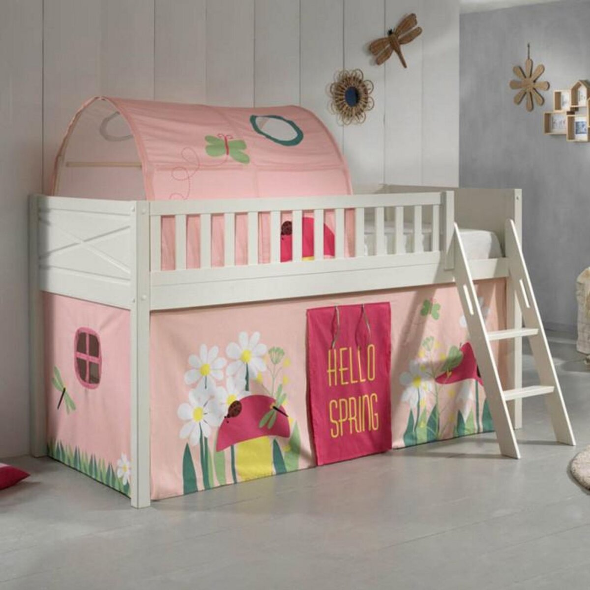 Paris Prix Lit Enfant Tente & Tunnel  Scott Spring  90x200cm Blanc