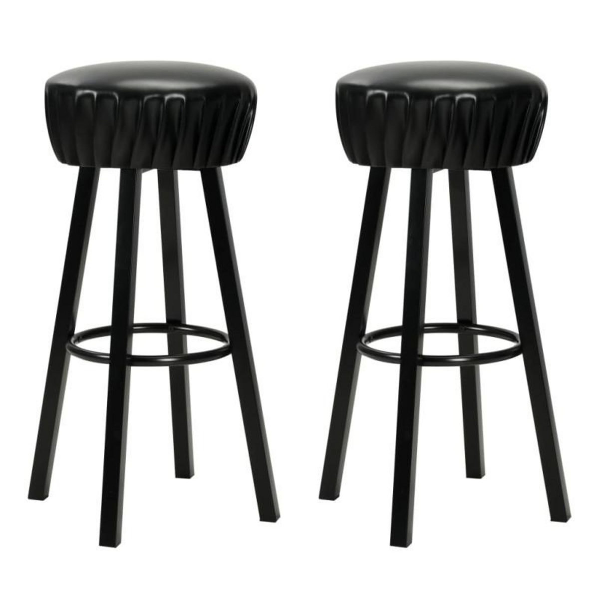 VIDAXL Chaises de bar lot de 2 noir similicuir
