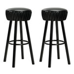 VIDAXL Chaises de bar lot de 2 noir similicuir