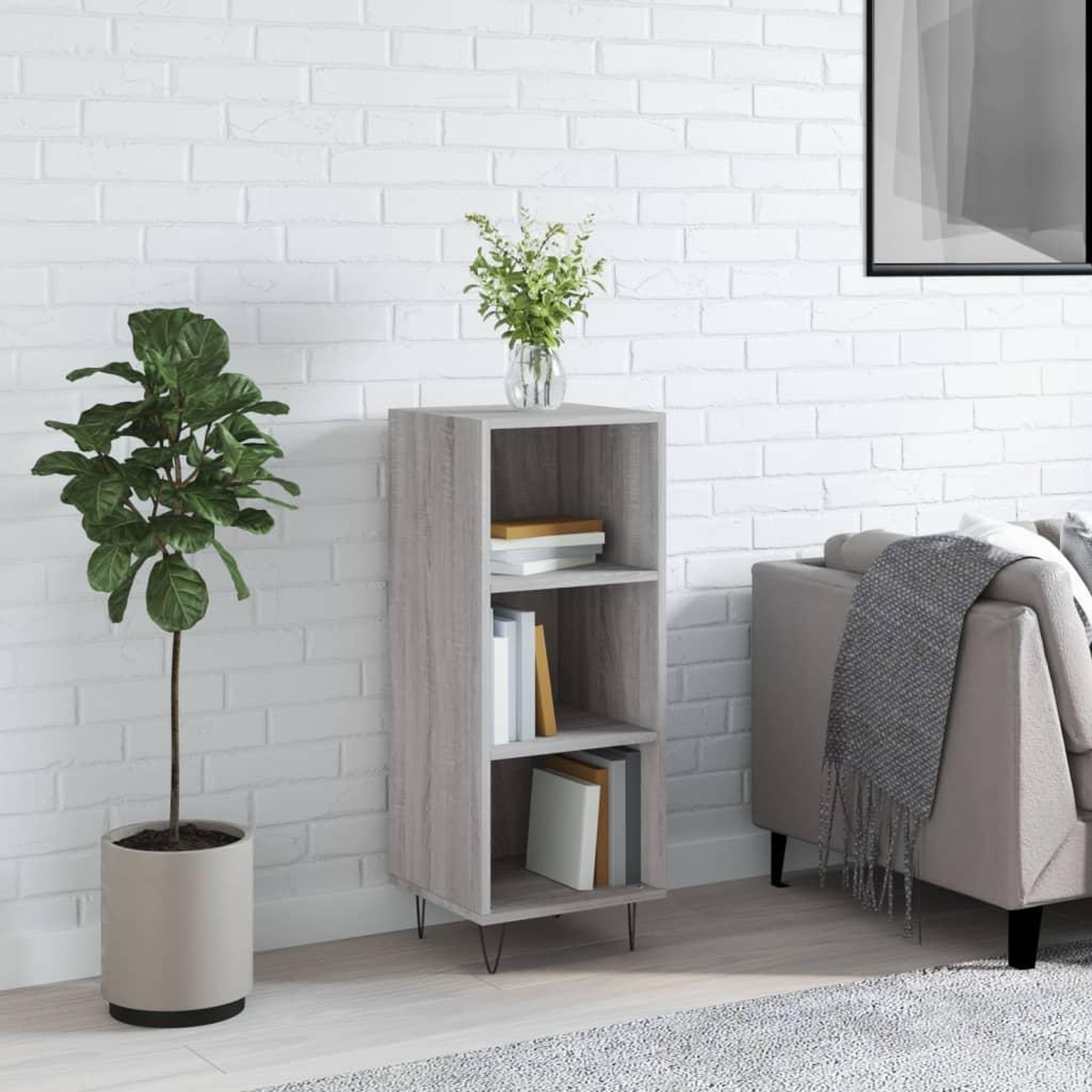 VIDAXL Buffet sonoma gris 34,5x32,5x90 cm bois d'ingenierie