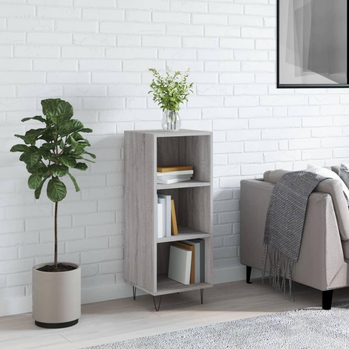 VIDAXL Buffet sonoma gris 34,5x32,5x90 cm bois d'ingenierie