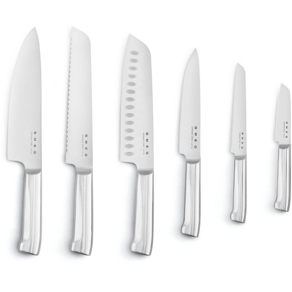 SMEG Bloc couteaux 6 pcs multi-usages crème