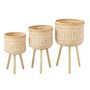 Voir la diapositive 2 : Paris Prix Lot de 3 Cache-Pots sur Pied  Baudoin  66cm Naturel & Blanc