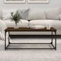 Voir la diapositive 3 : VIDAXL Table basse Chene marron 102x50x40 cm Bois d'ingenierie et fer