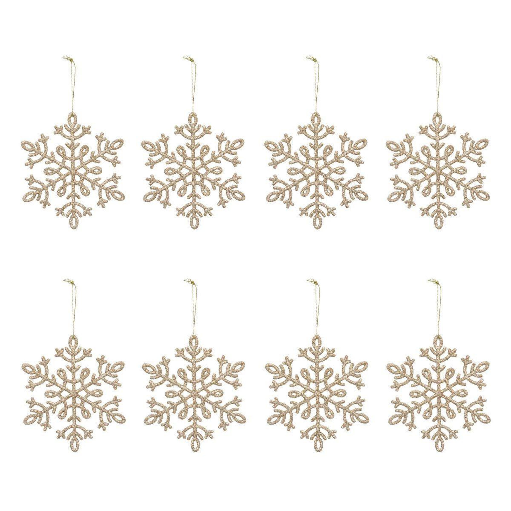 ATMOSPHERA Lot de 8 sujets de noël  flocons  11cm or