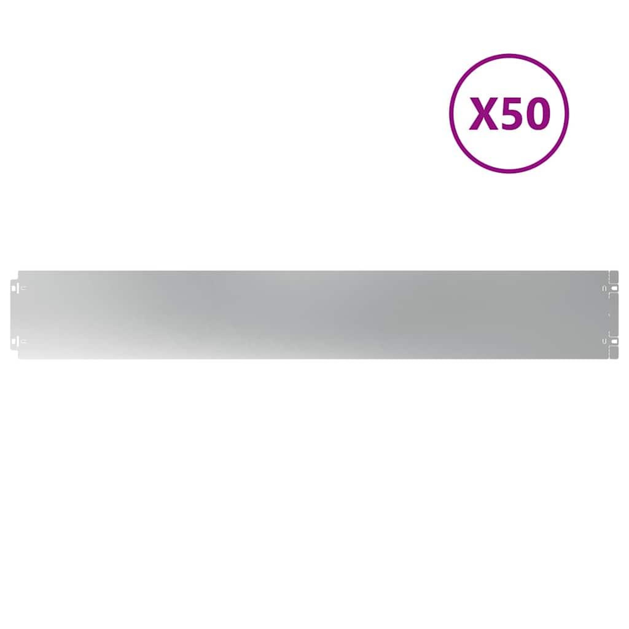 Voir la diapositive 2 : VIDAXL Bordures de pelouse 50 pcs 15x103 cm acier galvanise