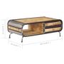 Voir la diapositive 6 : VIDAXL Table basse 100x50x35 cm Bois de manguier massif