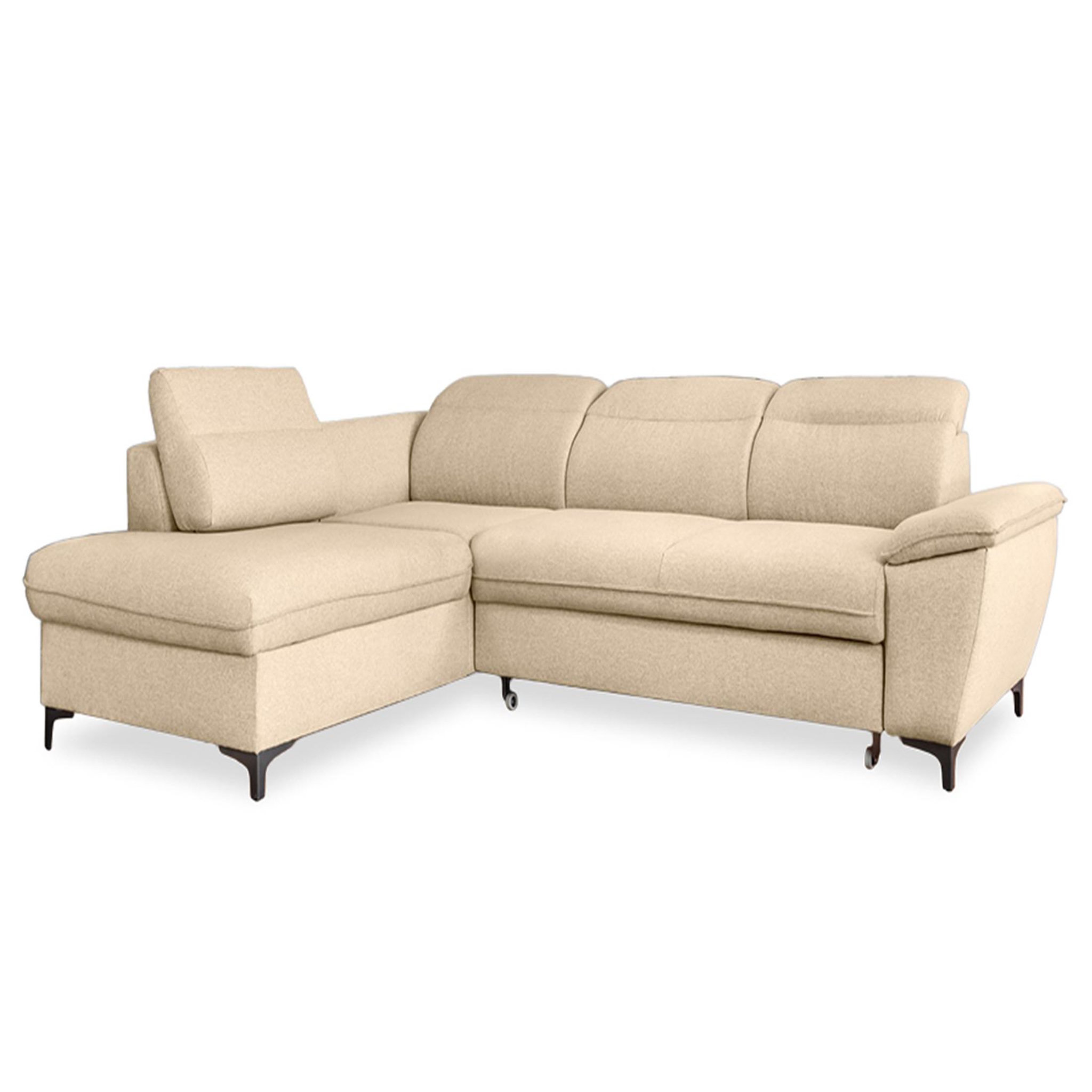 Voir la diapositive 1 : BEST MOBILIER Clever - canapé d'angle gauche - 5 places - convertible avec coffre et têtières - en tissu