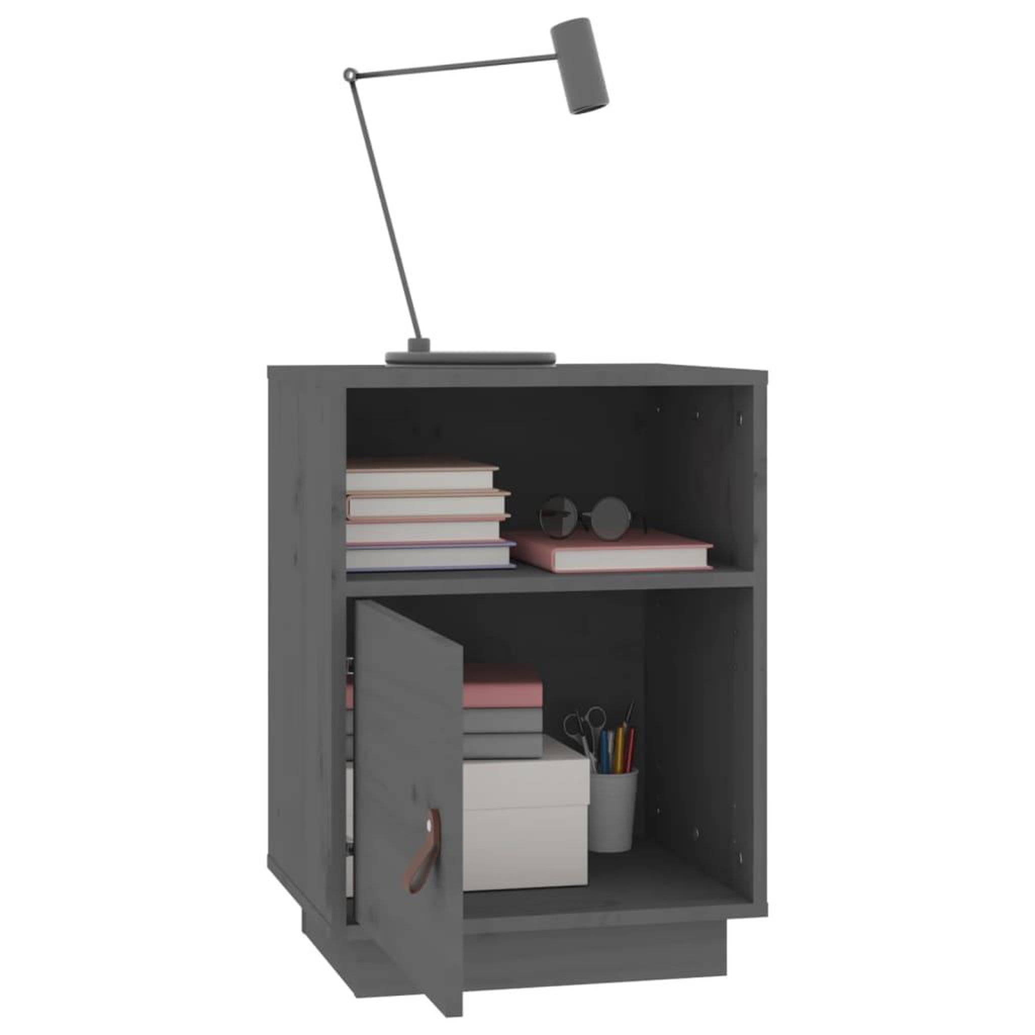 Voir la diapositive 5 : VIDAXL Tables de chevet 2 pcs Gris 40x34x55 cm Bois de pin massif