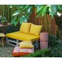 Voir la diapositive 2 : Jardin Privé Ensemble 3 coussins palette 1190x800x100 cm curcuma SUEDE