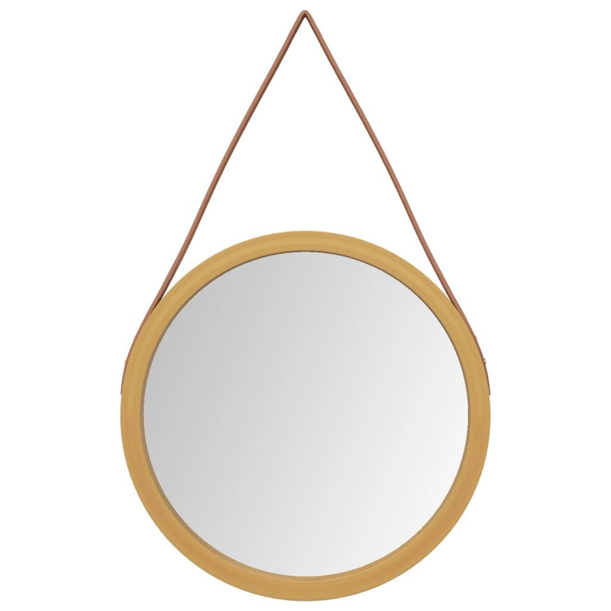 Voir la diapositive 2 : VIDAXL Miroir mural avec sangle Dore Ø 45 cm