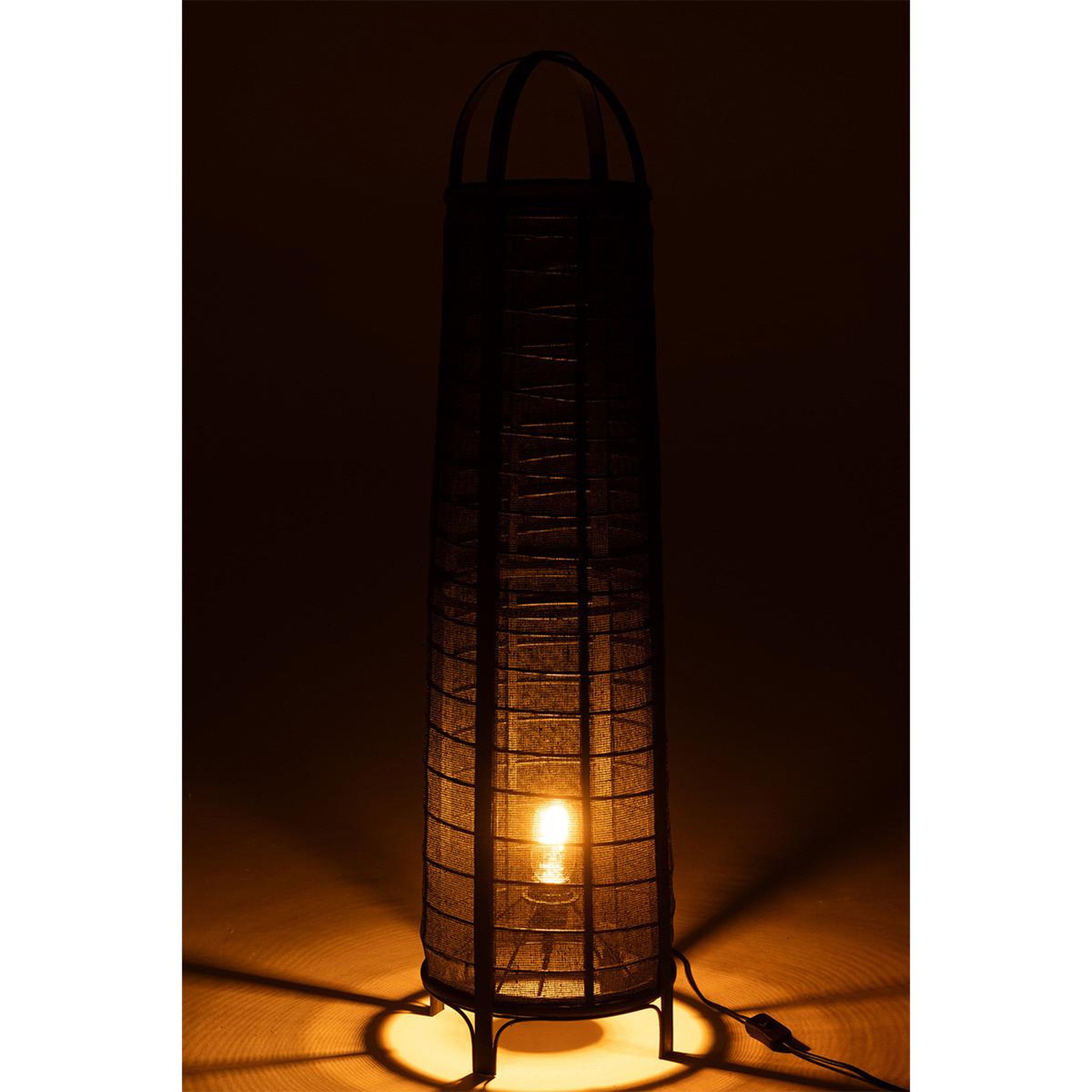 Voir la diapositive 3 : J-LINE Lampadaire en bambou  don  100cm noir