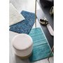 GUY LEVASSEUR Tapis de bain en coton fantaisie bleu 50x80cm