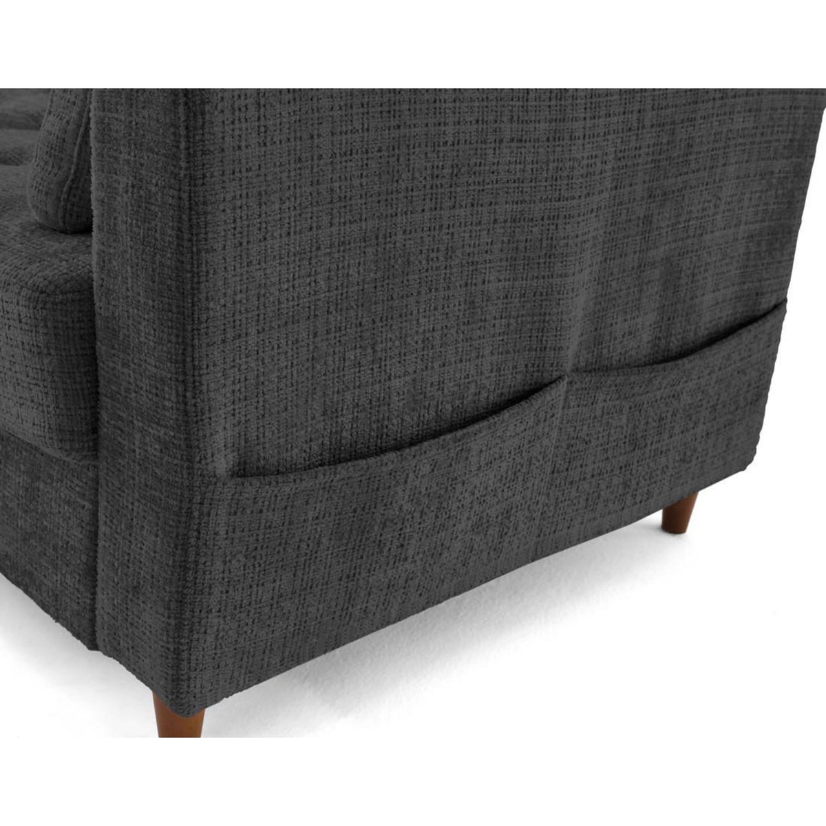 LISA DESIGN Anna - canapé d'angle gauche 4 places convertible avec coffre en velours texturé