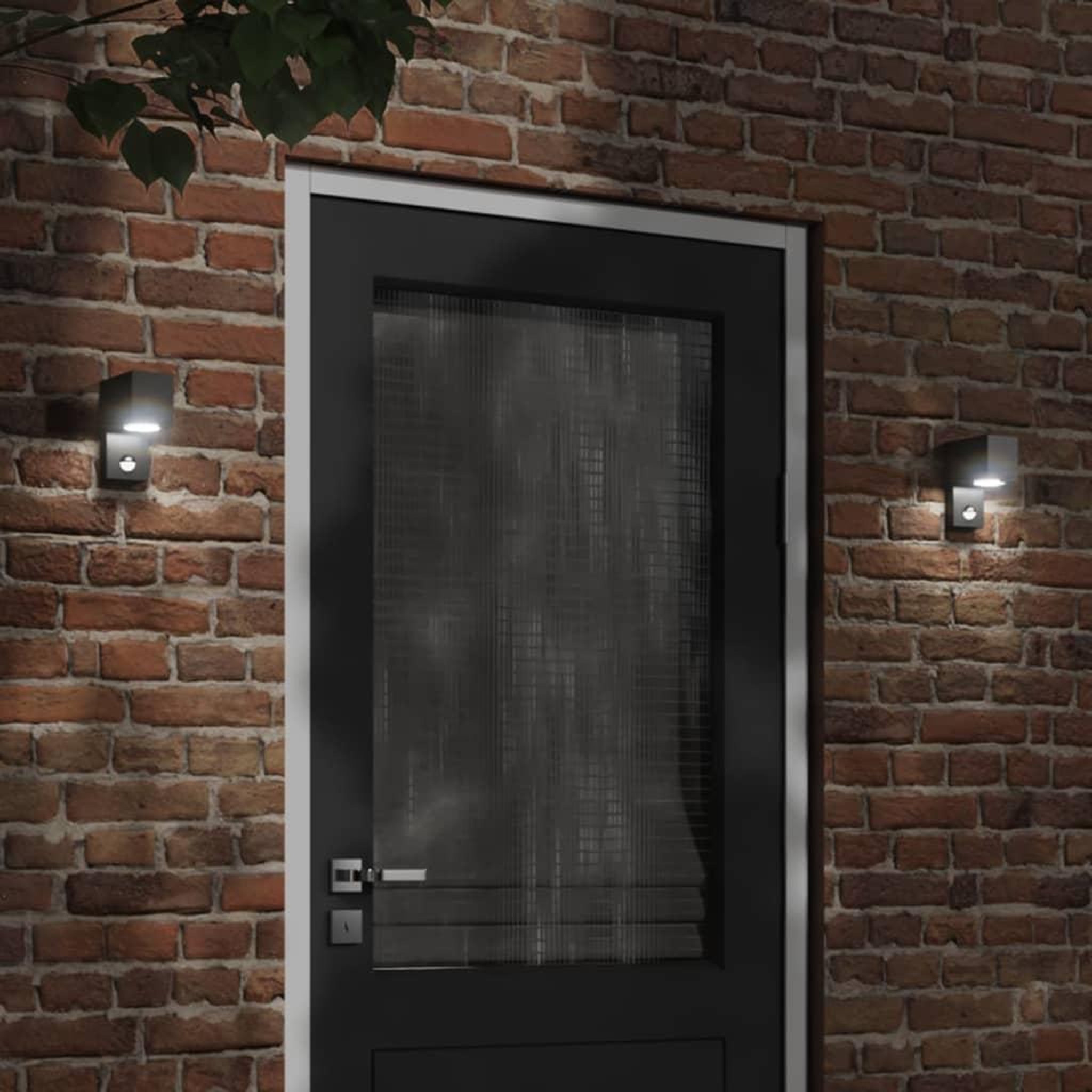 VIDAXL Applique murale d'exterieur avec capteurs noir