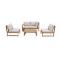 Voir la diapositive 2 : SWEEEK Salon de jardin modulable bois d'acacia et tissu beige 4 places - Tula